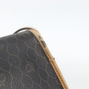 Christian Dior Honeycomb Canvas Shoulder Bag PVC Black Gold Auth 174371-10