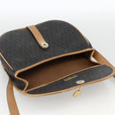 Christian Dior Honeycomb Canvas Shoulder Bag PVC Black Gold Auth 174371-11