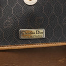 Christian Dior Honeycomb Canvas Shoulder Bag PVC Black Gold Auth 174371-17