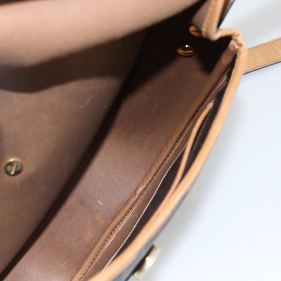 Christian Dior Honeycomb Canvas Shoulder Bag PVC Black Gold Auth 174371