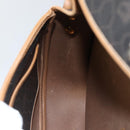 Christian Dior Honeycomb Canvas Shoulder Bag PVC Black Gold Auth 174371-19