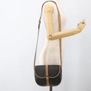 Christian Dior Honeycomb Canvas Shoulder Bag PVC Black Gold Auth 174371-21