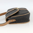 Christian Dior Honeycomb Canvas Shoulder Bag PVC Black Gold Auth 174371-3