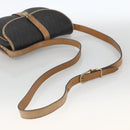Christian Dior Honeycomb Canvas Shoulder Bag PVC Black Gold Auth 174371-7