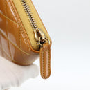 CHANEL Matelasse Long Wallet Patent leather Gold Yellow CC Auth 174373A-12