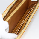 CHANEL Matelasse Long Wallet Patent leather Gold Yellow CC Auth 174373A-20