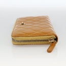 CHANEL Matelasse Long Wallet Patent leather Gold Yellow CC Auth 174373A-4