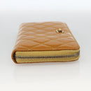 CHANEL Matelasse Long Wallet Patent leather Gold Yellow CC Auth 174373A-5