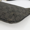 GUCCI GG Canvas Accessory Pouch Black Gold 32160 Auth 174375-9