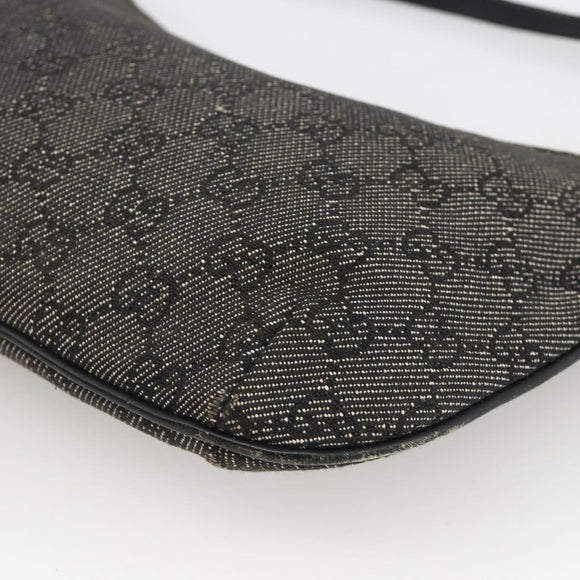 GUCCI GG Canvas Accessory Pouch Black Gold 32160 Auth 174375