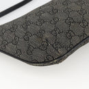 GUCCI GG Canvas Accessory Pouch Black Gold 32160 Auth 174375-16