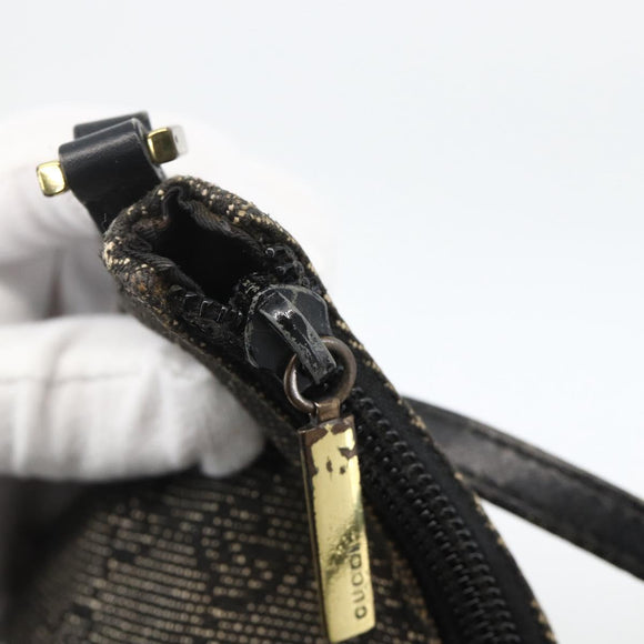 GUCCI GG Canvas Accessory Pouch Black Gold 32160 Auth 174375