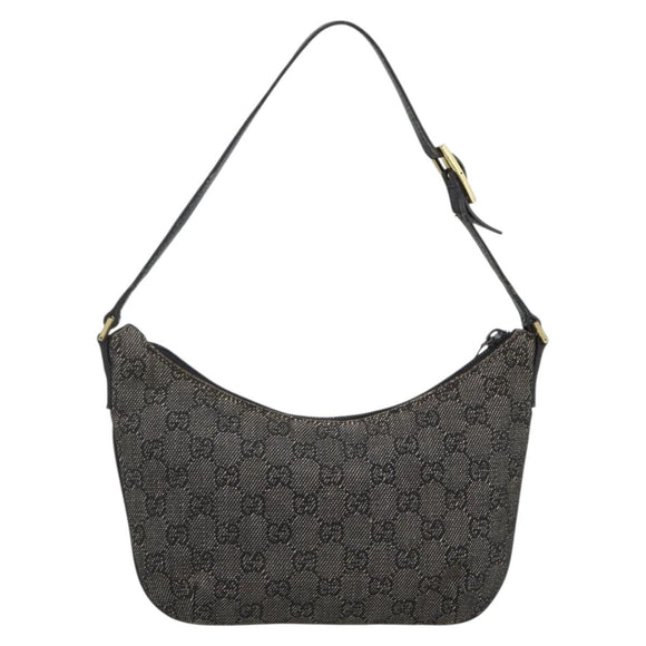 GUCCI GG Canvas Accessory Pouch Black Gold 32160 Auth 174375