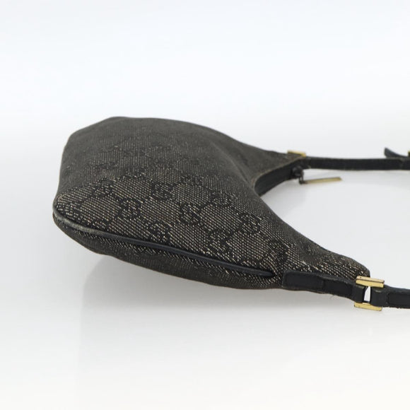 GUCCI GG Canvas Accessory Pouch Black Gold 32160 Auth 174375