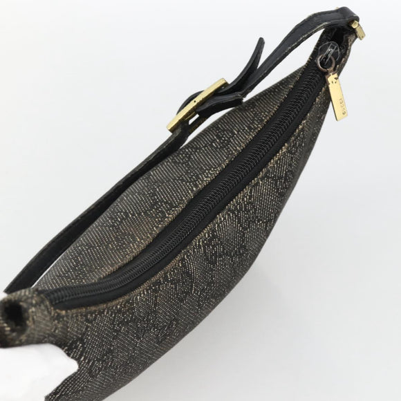 GUCCI GG Canvas Accessory Pouch Black Gold 32160 Auth 174375