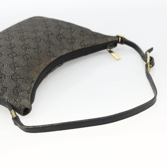GUCCI GG Canvas Accessory Pouch Black Gold 32160 Auth 174375