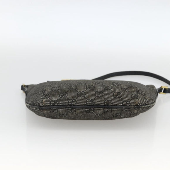 GUCCI GG Canvas Accessory Pouch Black Gold 32160 Auth 174375