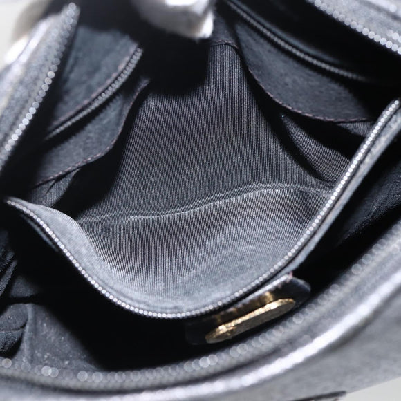 GUCCI Shoulder Bag Leather Black Gold 007 115 4916 Auth 174376