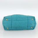 PRADA Shoulder Bag Nylon Light Blue Gold Auth 174379-5