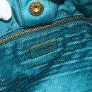 PRADA Shoulder Bag Nylon Light Blue Gold Auth 174379-18