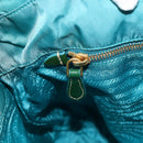 PRADA Shoulder Bag Nylon Light Blue Gold Auth 174379-21