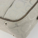 Salvatore Ferragamo Gancini Shoulder Bag Nylon Gray Silver Auth 174380-8