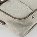 Salvatore Ferragamo Gancini Shoulder Bag Nylon Gray Silver Auth 174380-15