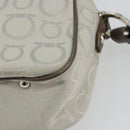 Salvatore Ferragamo Gancini Shoulder Bag Nylon Gray Silver Auth 174380-16