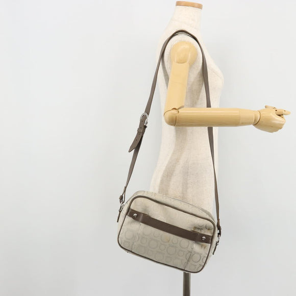 Salvatore Ferragamo Gancini Shoulder Bag Nylon Gray Silver Auth 174380