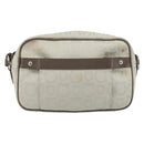 Salvatore Ferragamo Gancini Shoulder Bag Nylon Gray Silver Auth 174380-13
