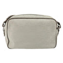 Salvatore Ferragamo Gancini Shoulder Bag Nylon Gray Silver Auth 174380-2