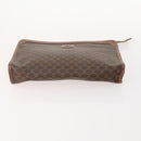 CELINE Macadam Canvas Clutch Bag PVC 5 Set Brown Beige Red Auth 174389-10