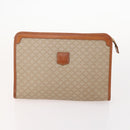 CELINE Macadam Canvas Clutch Bag PVC 5 Set Brown Beige Red Auth 174389-12