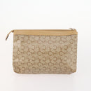 CELINE Macadam Canvas Clutch Bag PVC 5 Set Brown Beige Red Auth 174389-18