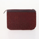 CELINE Macadam Canvas Clutch Bag PVC 5 Set Brown Beige Red Auth 174389-23