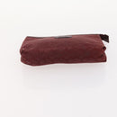 CELINE Macadam Canvas Clutch Bag PVC 5 Set Brown Beige Red Auth 174389-25