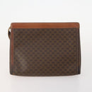 CELINE Macadam Canvas Clutch Bag PVC 5 Set Brown Beige Red Auth 174389-3