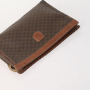 CELINE Macadam Canvas Clutch Bag PVC 5 Set Brown Beige Red Auth 174389-4