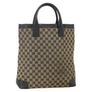 GUCCI GG Canvas Hand Bag Beige Navy 002 1121 Auth 174393-1