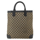 GUCCI GG Canvas Hand Bag Beige Navy 002 1121 Auth 174393-13