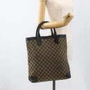 GUCCI GG Canvas Hand Bag Beige Navy 002 1121 Auth 174393-21