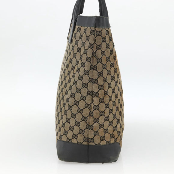 GUCCI GG Canvas Hand Bag Beige Navy 002 1121 Auth 174393