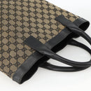 GUCCI GG Canvas Hand Bag Beige Navy 002 1121 Auth 174393-6