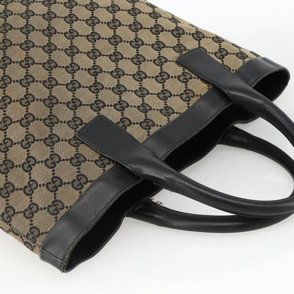 GUCCI GG Canvas Hand Bag Beige Navy 002 1121 Auth 174393