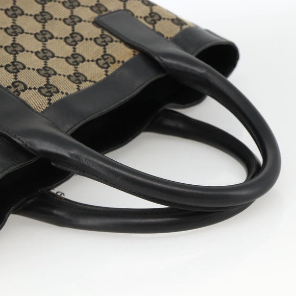 GUCCI GG Canvas Hand Bag Beige Navy 002 1121 Auth 174393