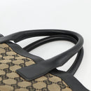 GUCCI GG Canvas Hand Bag Beige Navy 002 1121 Auth 174393-8