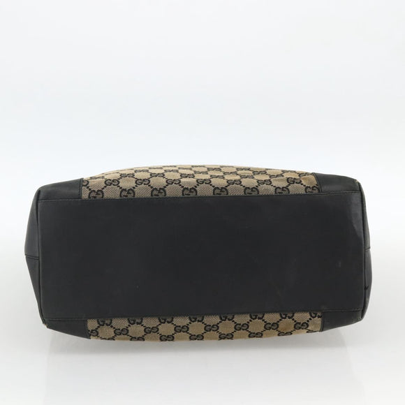 GUCCI GG Canvas Hand Bag Beige Navy 002 1121 Auth 174393