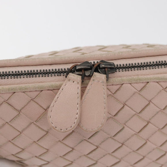 BOTTEGA VENETA INTRECCIATO Pouch Leather Pink Auth 174395