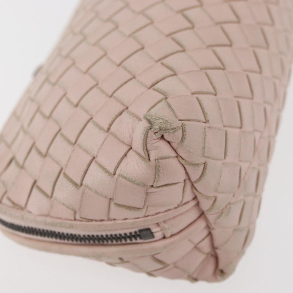BOTTEGA VENETA INTRECCIATO Pouch Leather Pink Auth 174395