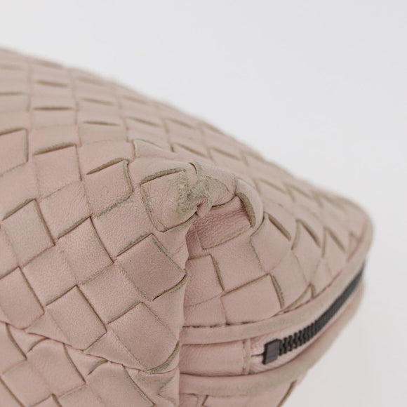 BOTTEGA VENETA INTRECCIATO Pouch Leather Pink Auth 174395